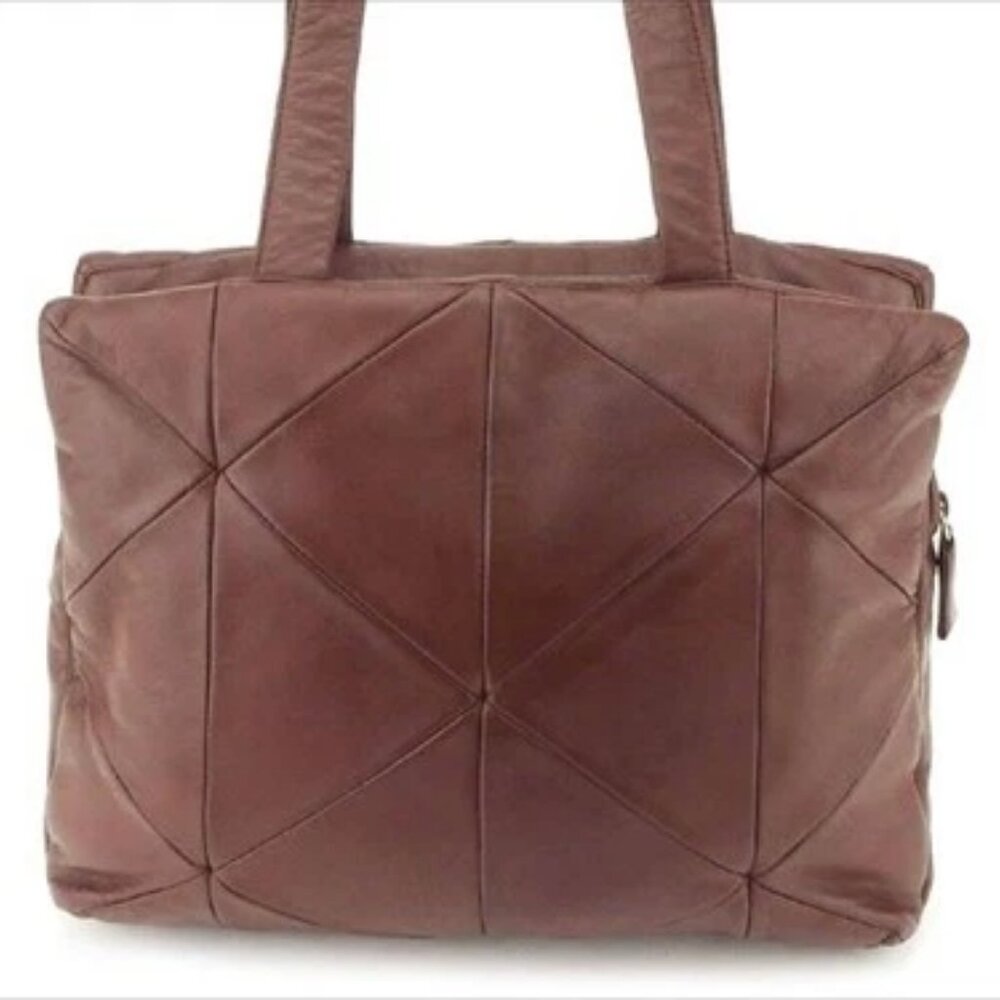 Prada Tote bag Brown Lamb leather Woman unisex Authentic Used T9087 - Picture 2 of 9